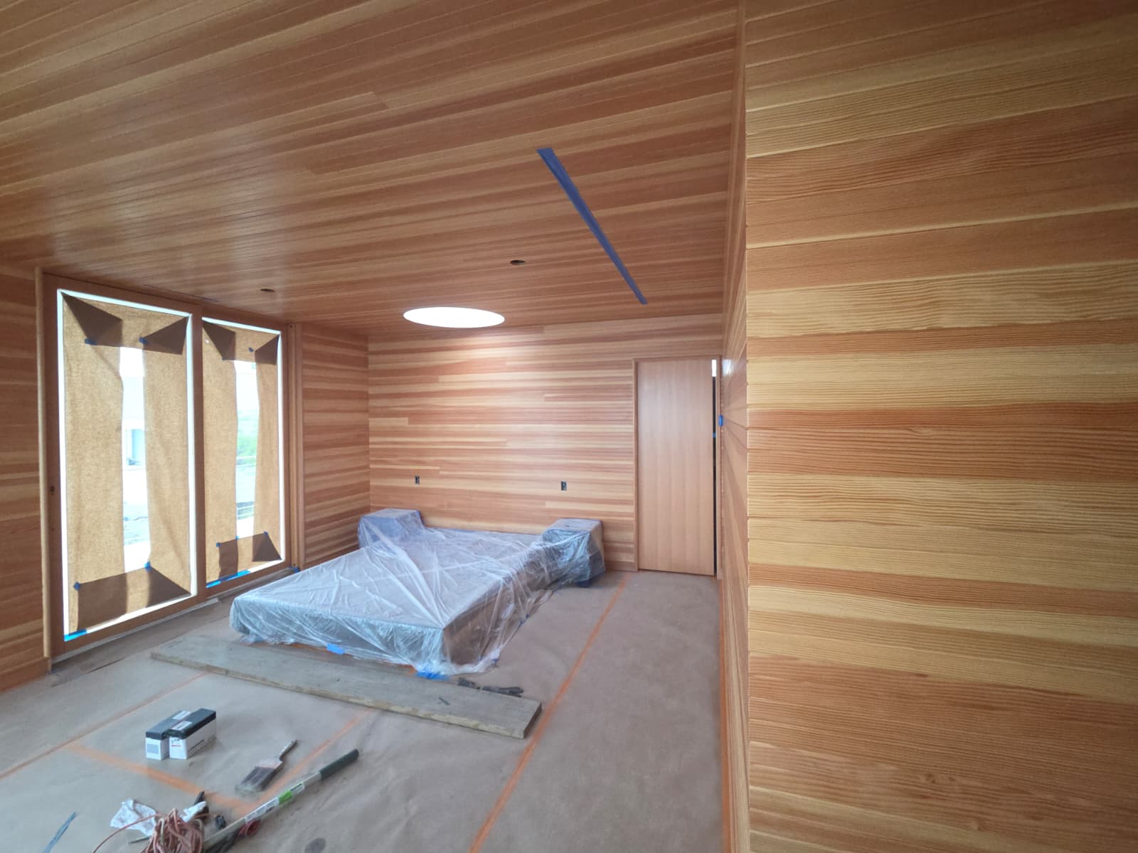 Natural Poly in residential woodwork, preserving the original color and texture