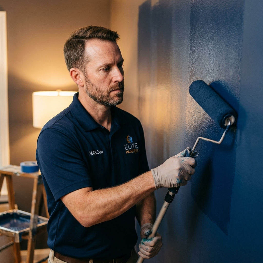 Professional painting team at work